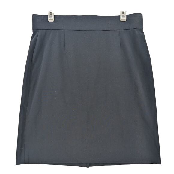 Briggs New York Pencil Skirt 18 Navy Midi Back Hidden Zipper Slit High Rise Work - Picture 1 of 12
